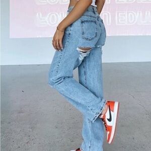 White Fox Blue Jeans Distressed Back